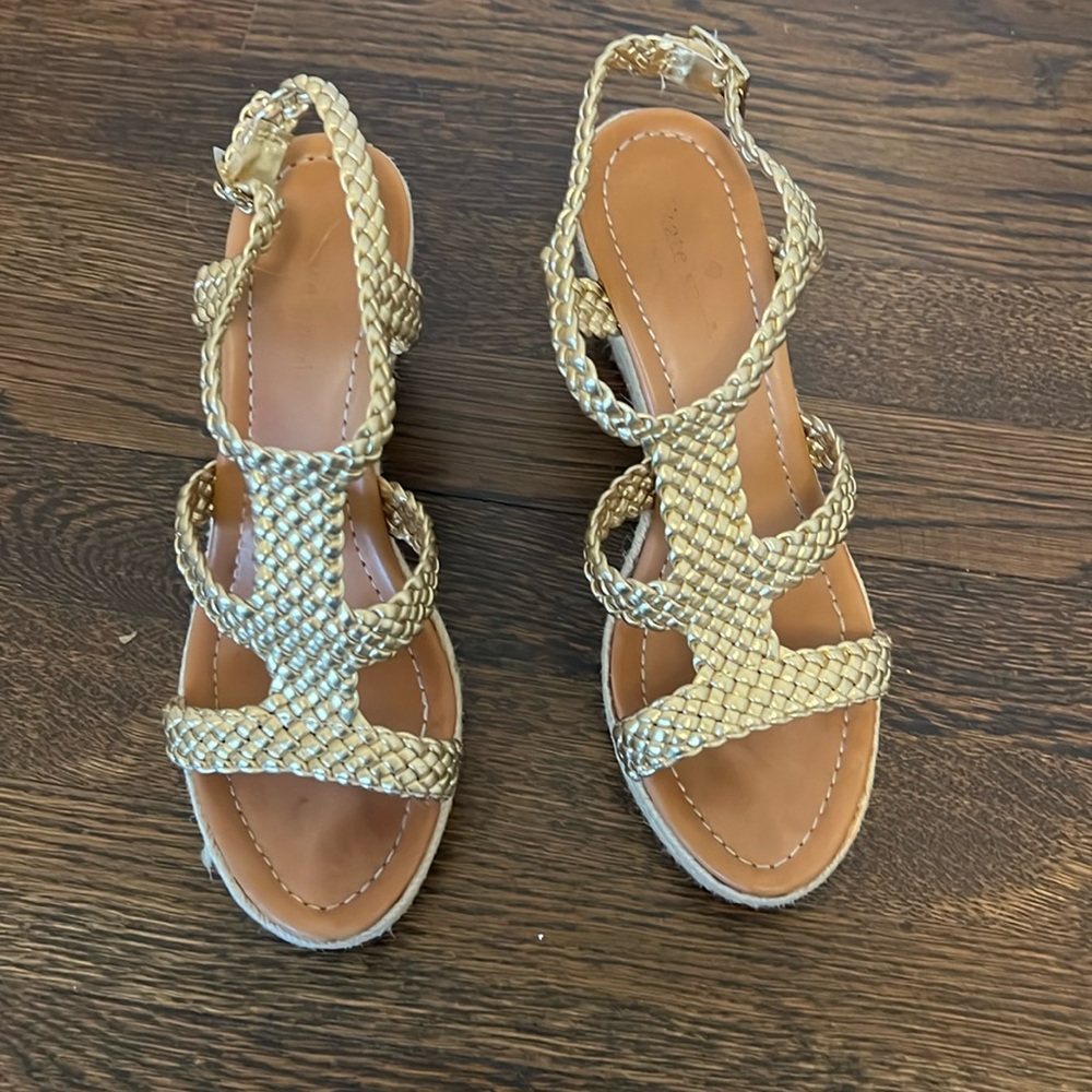 Gold small wedge heels